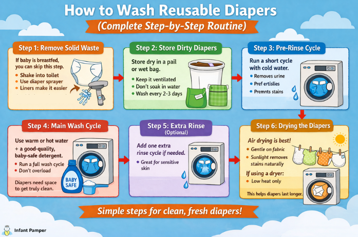 How to Wash Reusable Diapers (Complete Step-by-Step Routine)