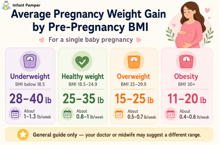 Average Pregnancy Weight Gain by Pre-Pregnancy BMI